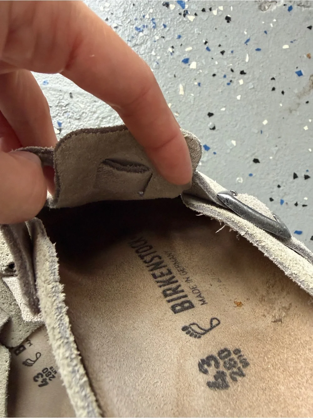 Birkenstock Boston Embossed Dot Clog in Stone 43